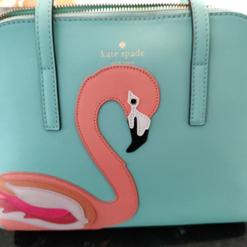 Kate Spade One of a kind Flamingo Bag Turquoise Mint conditions